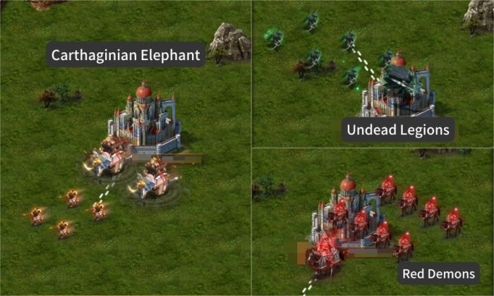 Evony March Effect - Undead Legions, Red Demons, and Carthaginian Elephant
